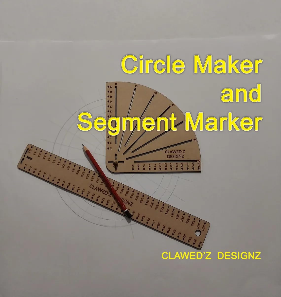 Circle Maker & Circle Segment Marker Tools – DIY Mandala Design Templates Set for Dotting Art, Acrylic Painting, Crafts & Drawing – Large Circle (70cm) & Small Circle (43cm) Ruler